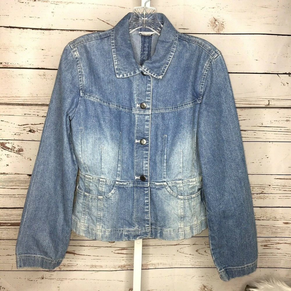 Ann Taylor Loft Stretch Denim Button Front Jacket
